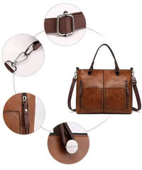 Ellen Water Resistant Faux Leather Tote Bag