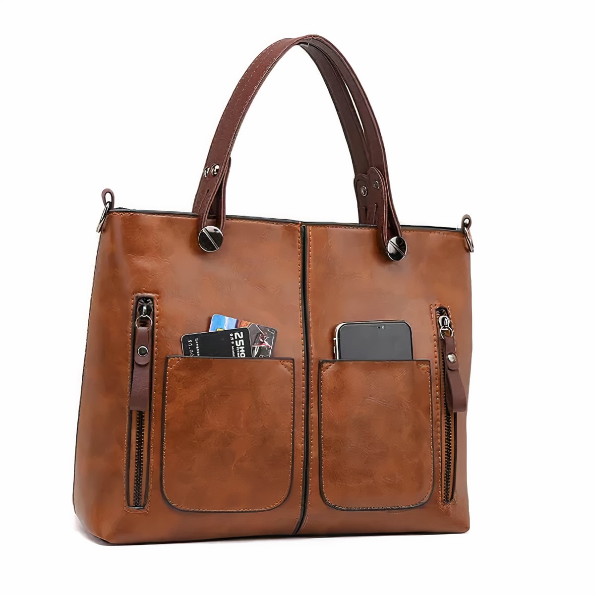 Ellen Water Resistant Faux Leather Tote Bag
