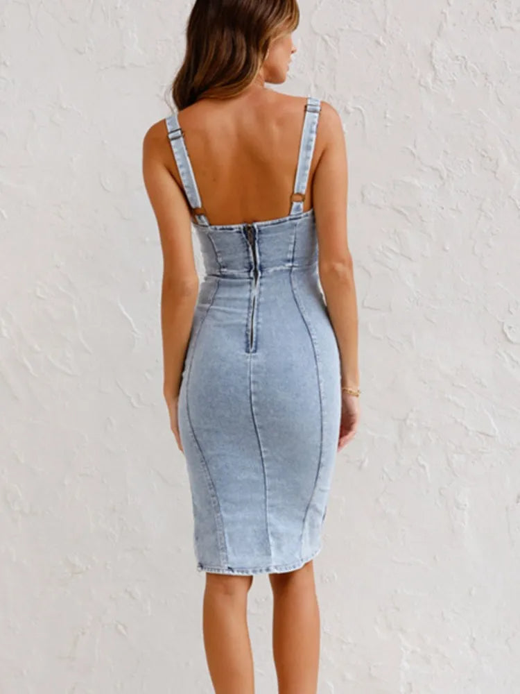 Alette Denim Strappy Midi Dress_3