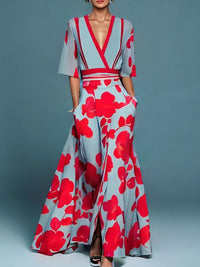 Barbara Floral V-Neck Maxi Dress