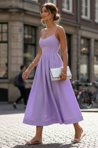 Katie Sleeveless A-Line Midi Dress with Pockets