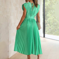 Piper Wedding Guest Pleated V-Neck Midi Dress