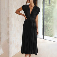 Piper Wedding Guest Pleated V-Neck Midi Dress