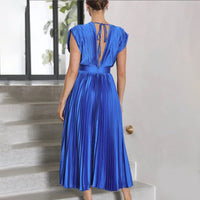 Piper Wedding Guest Pleated V-Neck Midi Dress