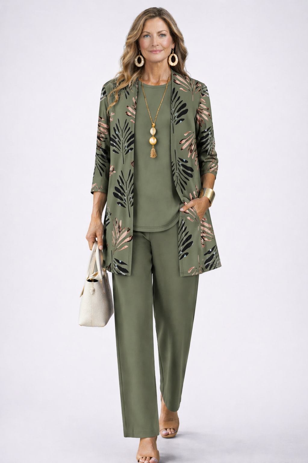 Ariella Printed Three Piece Trouser Set_1