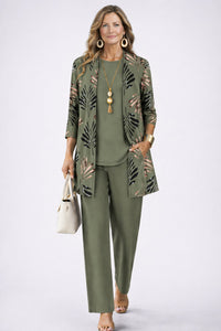 Ariella Printed Three Piece Trouser Set