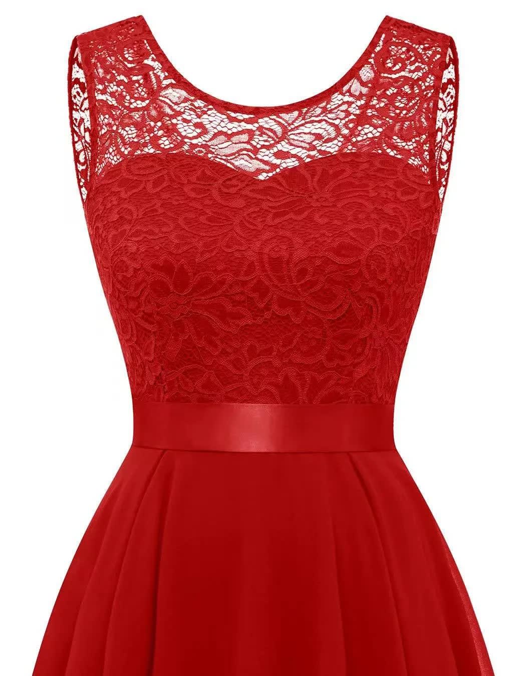 Vivien Lace High Low Wedding Guest Dress