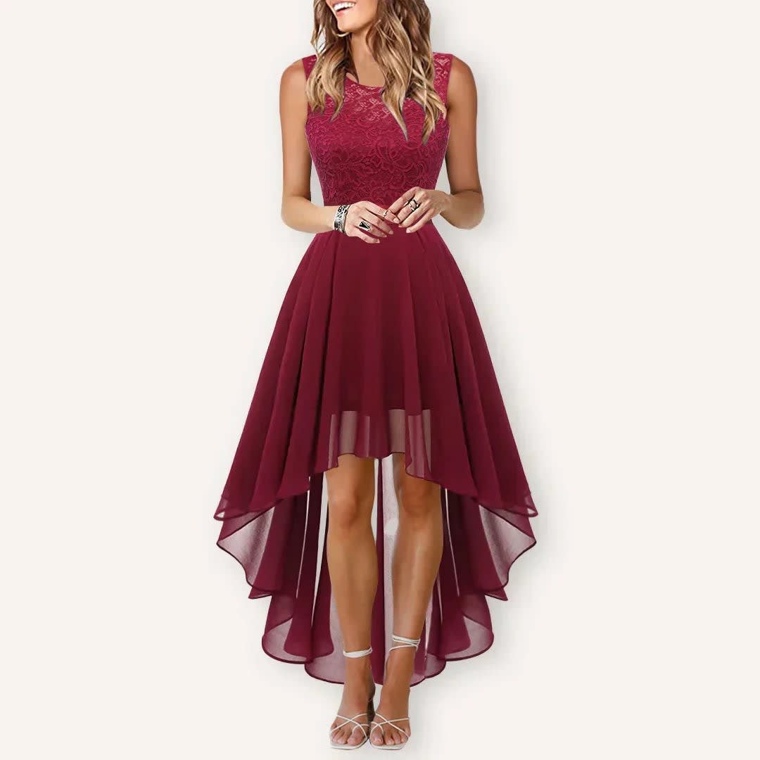 Vivien Lace High Low Wedding Guest Dress