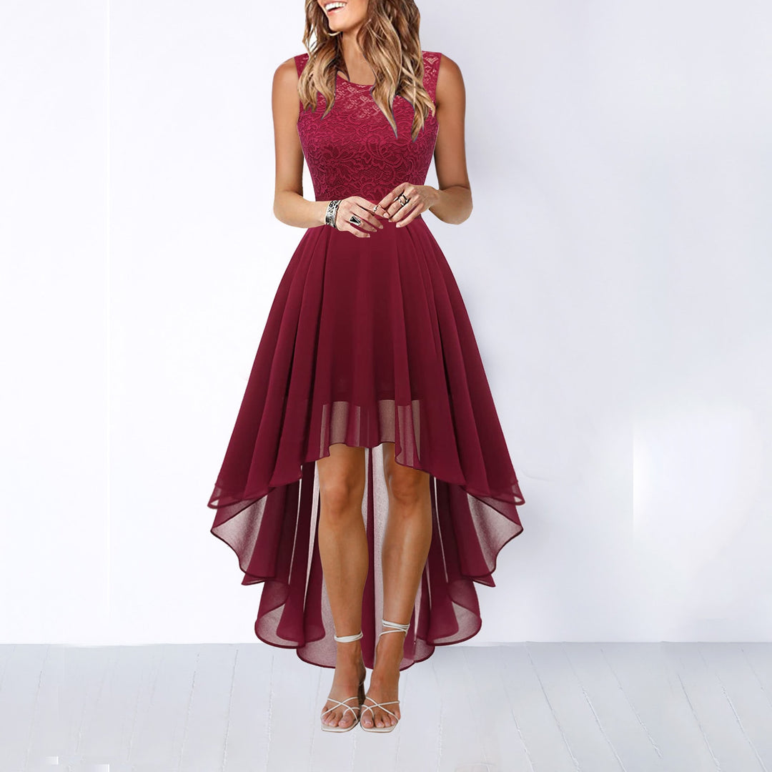 Vivien Lace High Low Wedding Guest Dress