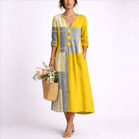 Gwenda Patchwork Relaxed Fit Midi Dress