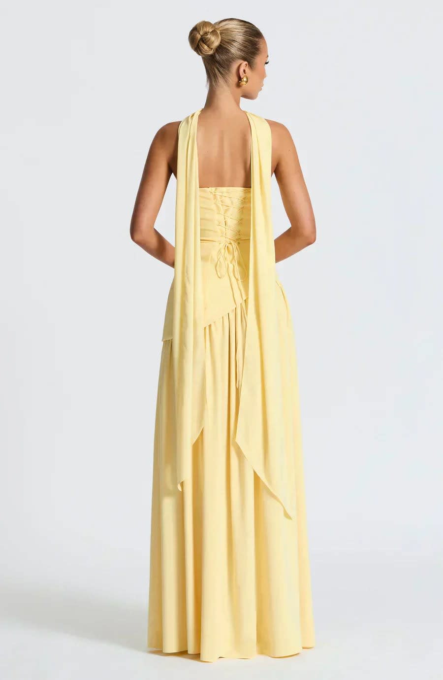 Jessamine Halterneck Wedding Guest Maxi Dress with High Slit