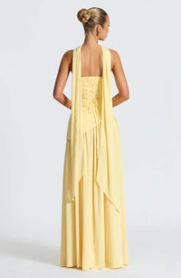 Jessamine Halterneck Wedding Guest Maxi Dress with High Slit