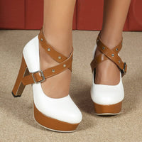 Bailey Contrast Strap Platform Heels