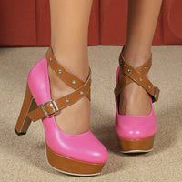Bailey Contrast Strap Platform Heels