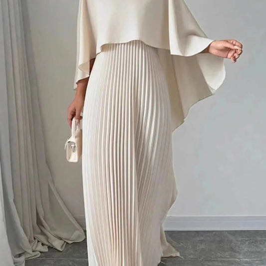 Maeve A-Line Cape Wedding Guest Maxi Dress_1