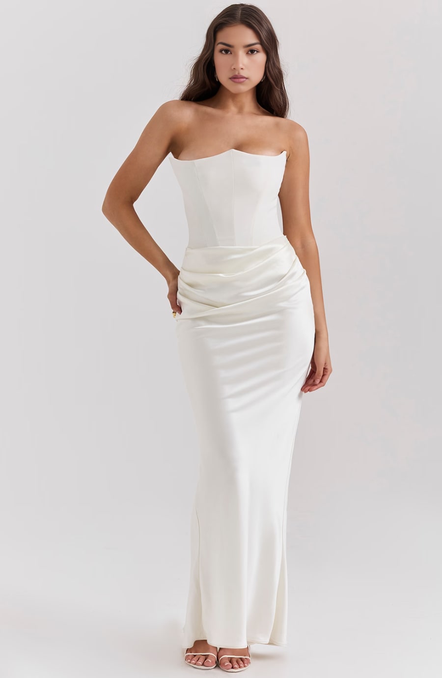 Briony Satin Corset Maxi Dress