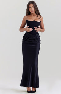 Briony Satin Corset Maxi Dress