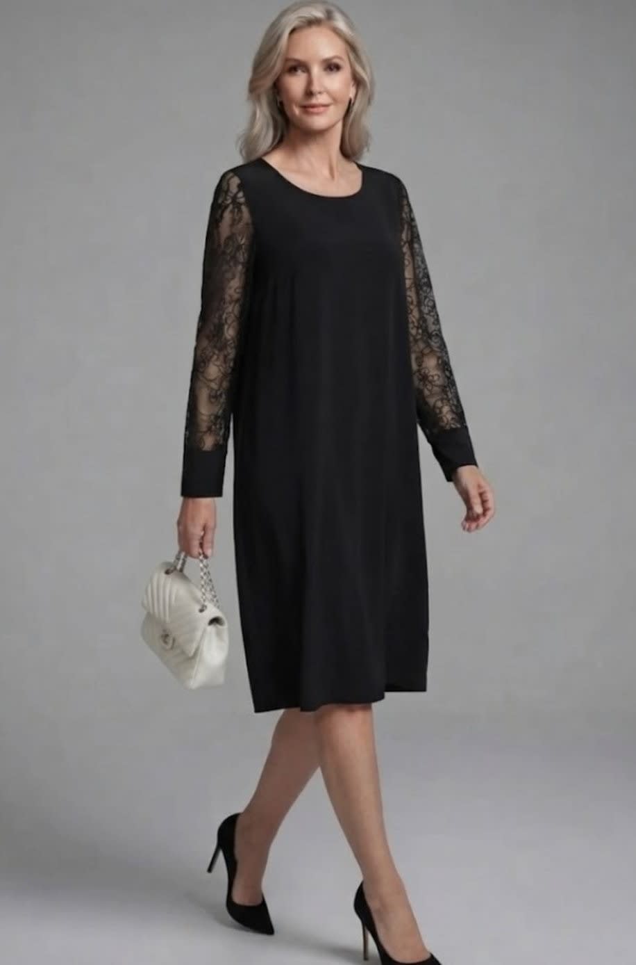 Sally Lace Sleeve Peplum Midi Cocktail Dress_2