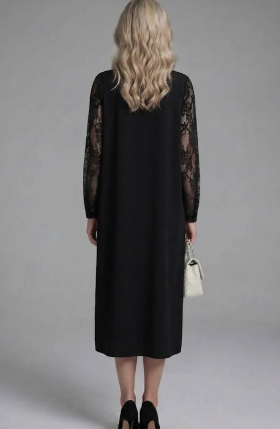Sally Lace Sleeve Peplum Midi Cocktail Dress