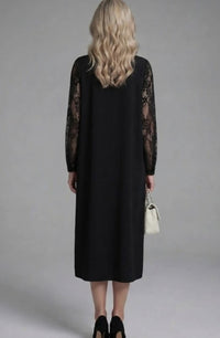 Sally Lace Sleeve Peplum Midi Cocktail Dress