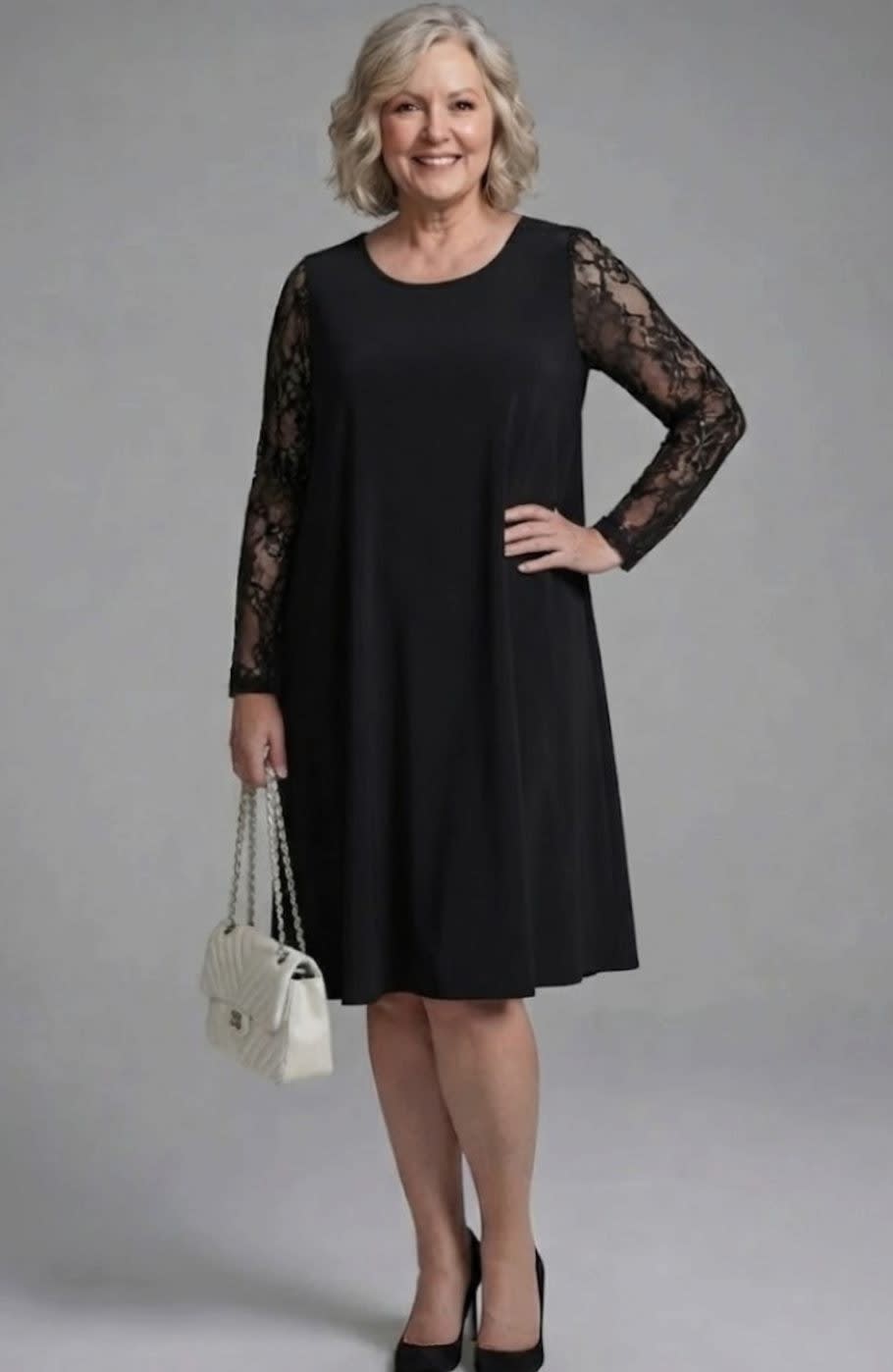 Sally Lace Sleeve Peplum Midi Cocktail Dress
