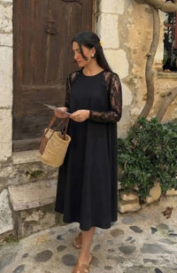 Sally Lace Sleeve Peplum Midi Cocktail Dress