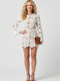 Tara Lace Long Bell Sleeve Cocktail Mini Dress