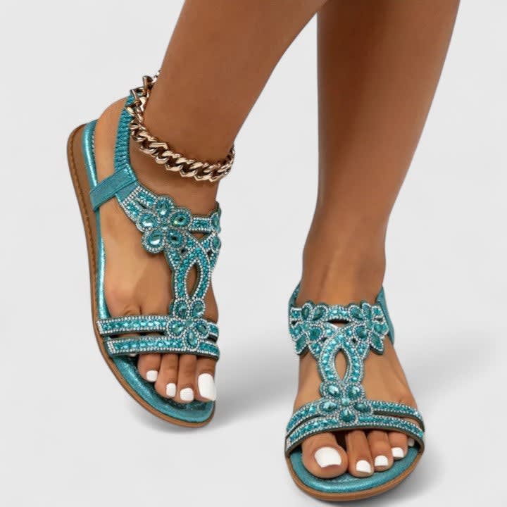 Sylvie Jewelled Flat Orthopedic Sandals