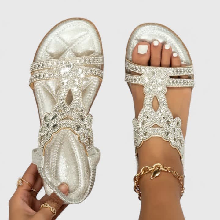 Sylvie Jewelled Flat Orthopedic Sandals_2