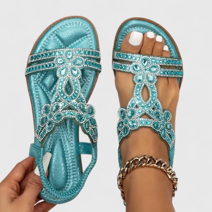 Sylvie Jewelled Flat Orthopedic Sandals