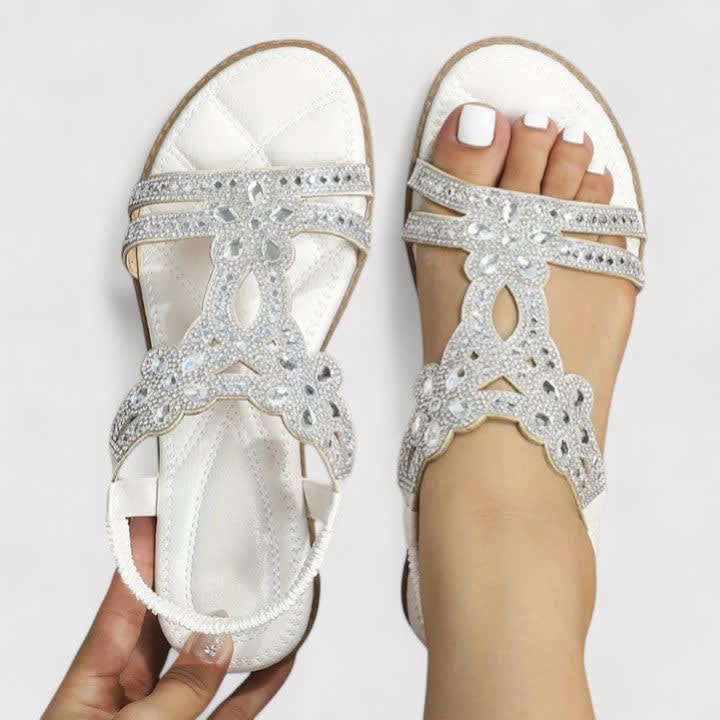 Sylvie Jewelled Flat Orthopedic Sandals_7