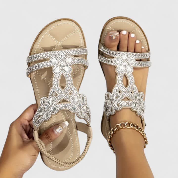 Sylvie Jewelled Flat Orthopedic Sandals_8