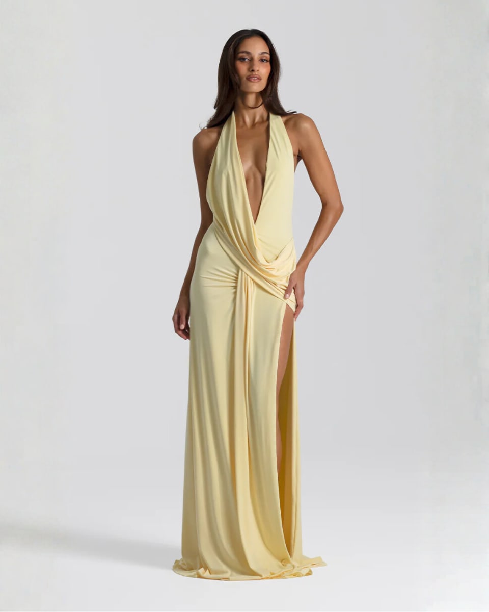 Merryn Halter Neck Backless Maxi Dress