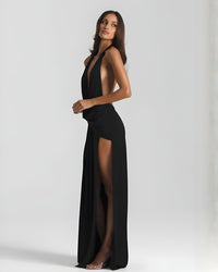 Merryn Halter Neck Backless Maxi Dress
