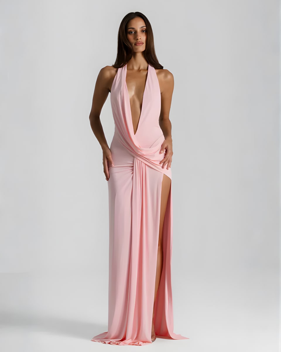 Merryn Halter Neck Backless Maxi Dress