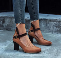 Ingrid Pemberton Two Tone Block Heel Pumps