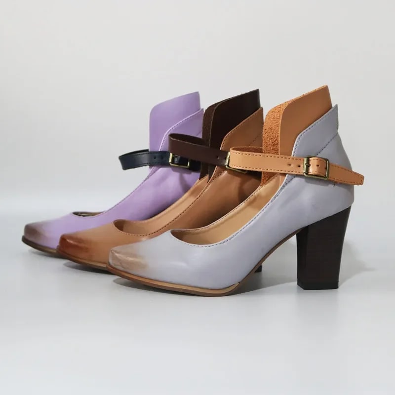 Ingrid Pemberton Two Tone Block Heel Pumps