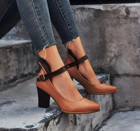 Ingrid Pemberton Two Tone Block Heel Pumps