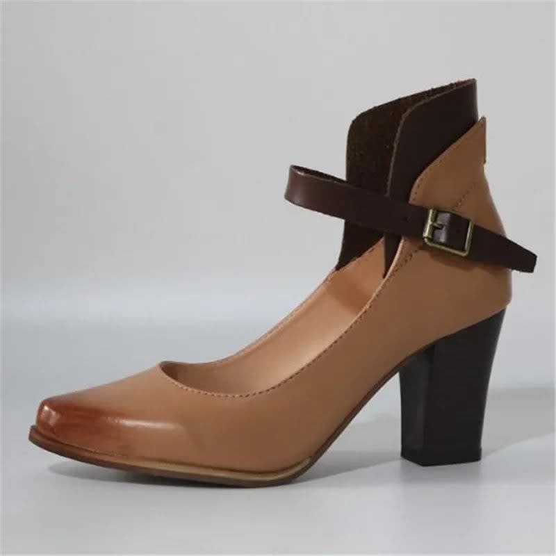 Ingrid Pemberton Two Tone Block Heel Pumps_9