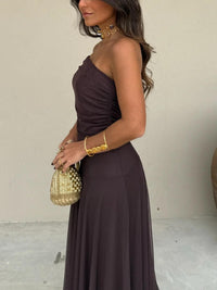 Livia Off Shoulder Chiffon Wedding Guest Maxi Dress