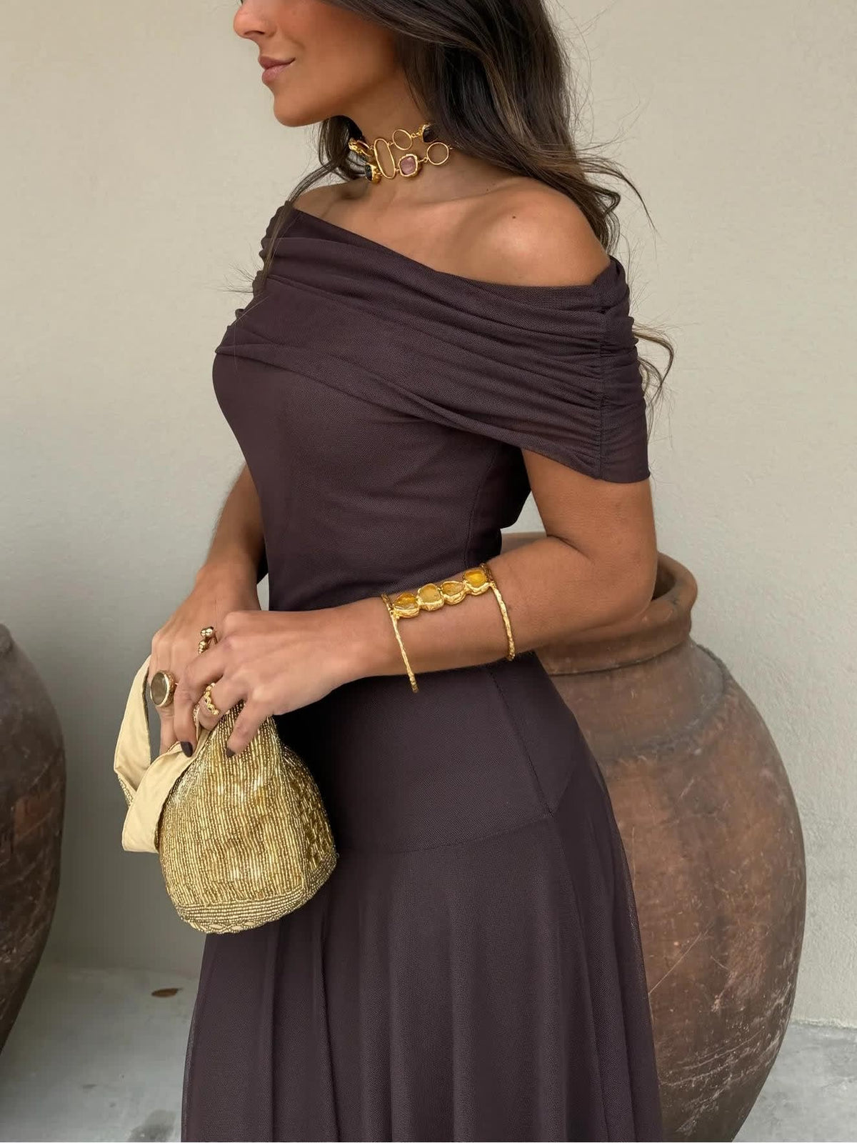 Livia Off Shoulder Chiffon Wedding Guest Maxi Dress_8