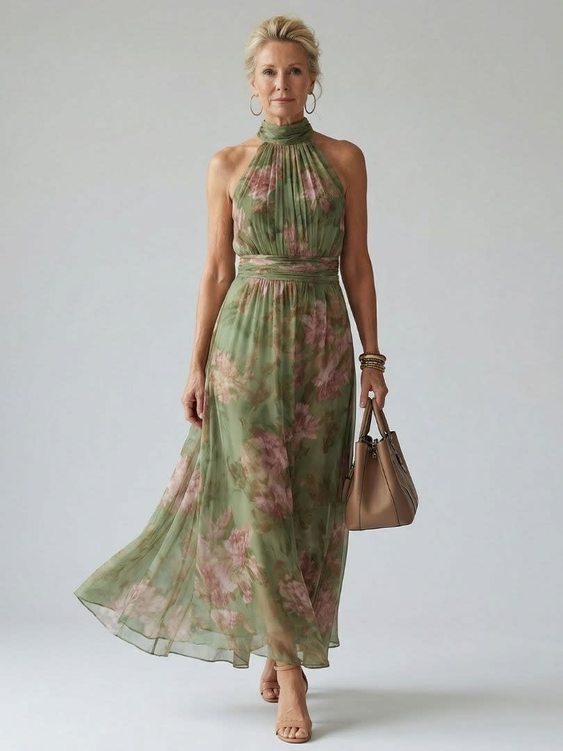 Thea Floral Halter Maxi Dress
