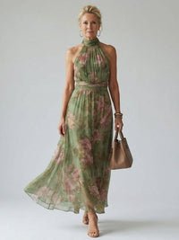 Thea Floral Halter Maxi Dress