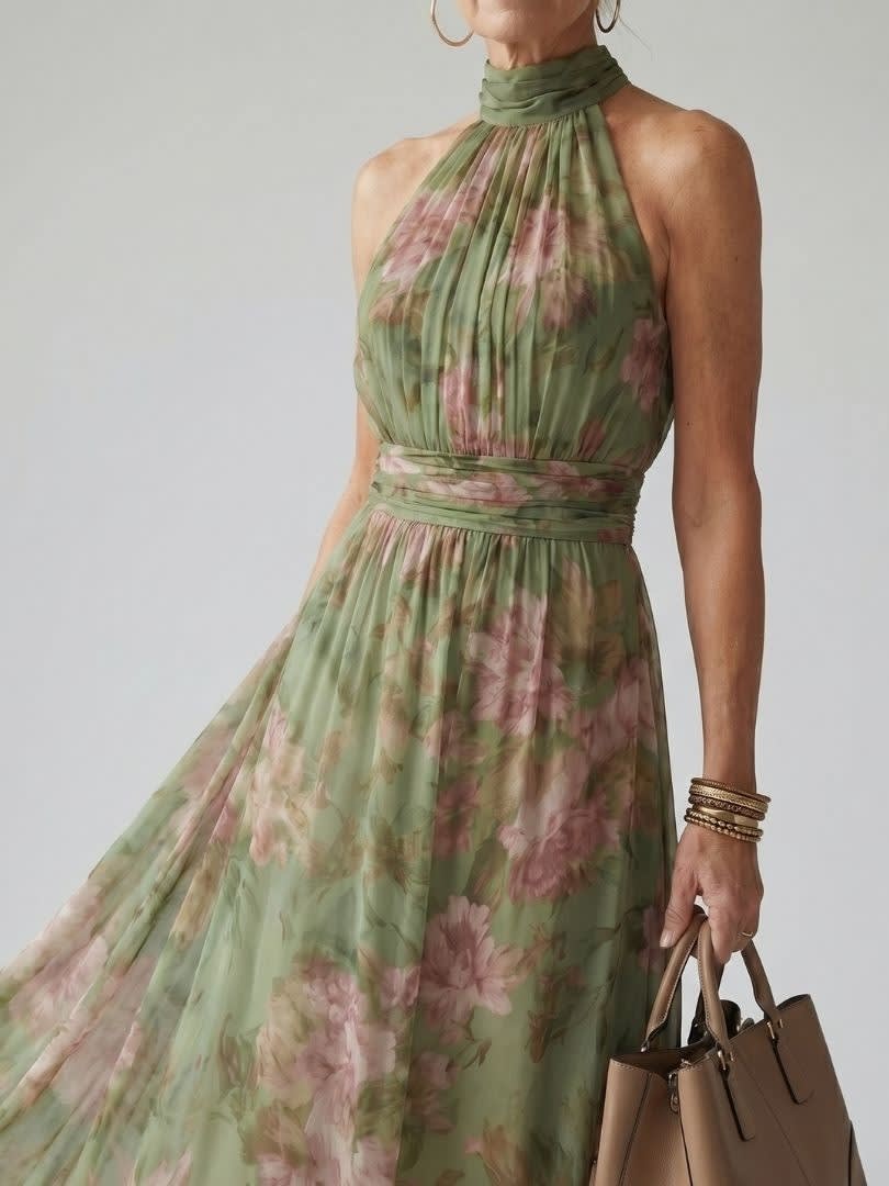 Thea Floral Halter Maxi Dress