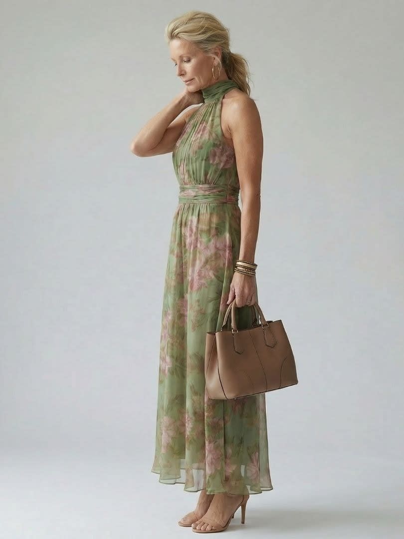 Thea Floral Halter Maxi Dress