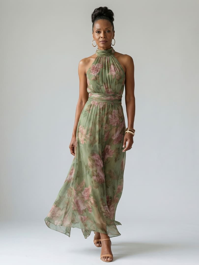 Thea Floral Halter Maxi Dress