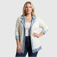 Ursa Ribbed Knit Denim Jacket