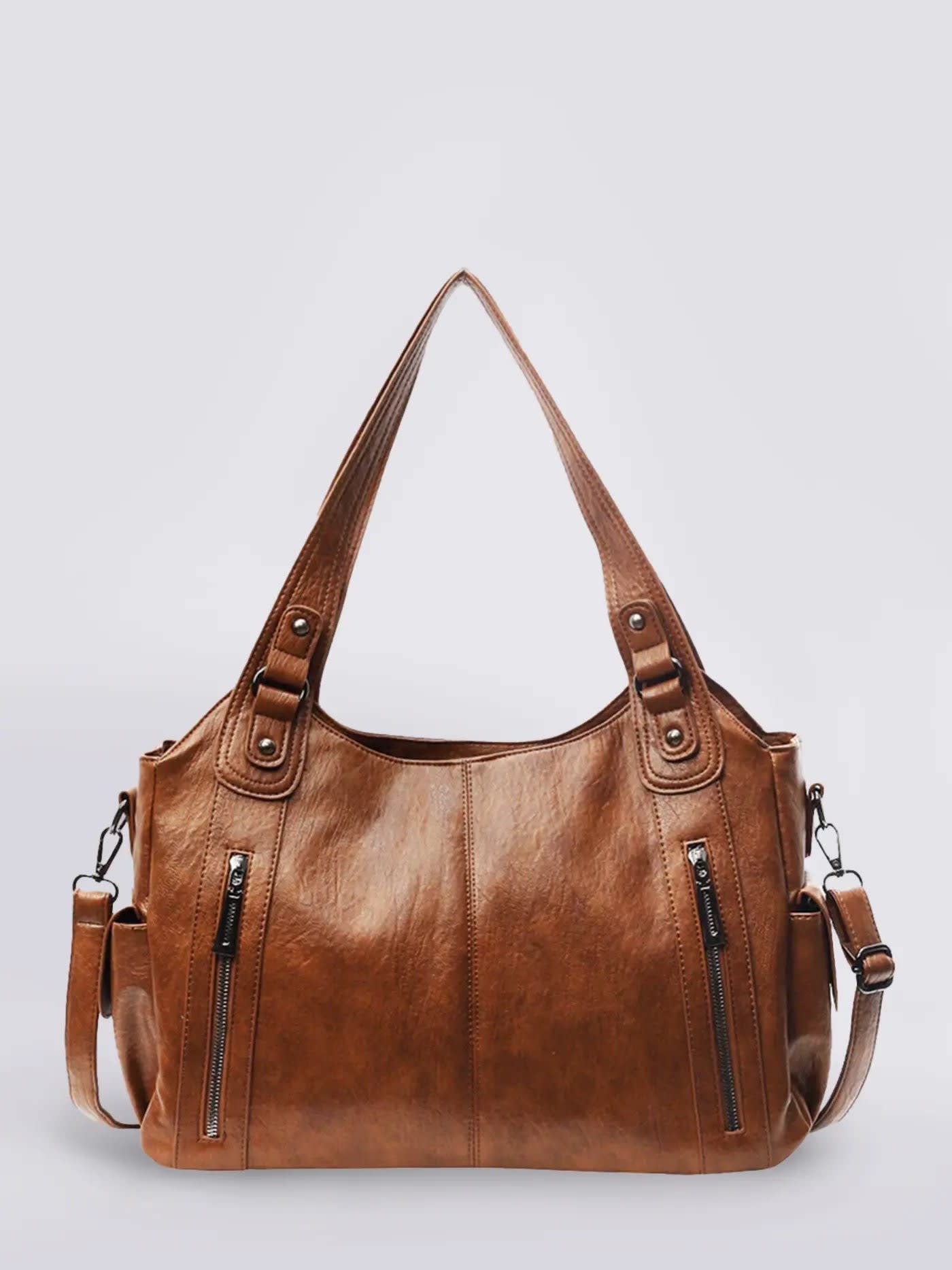 Shae Multi Pocket Leather Shoulder Bag