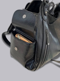 Shae Multi Pocket Leather Shoulder Bag