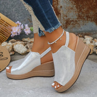 Darcy Elastic Slingback Wedge Orthopedic Sandals